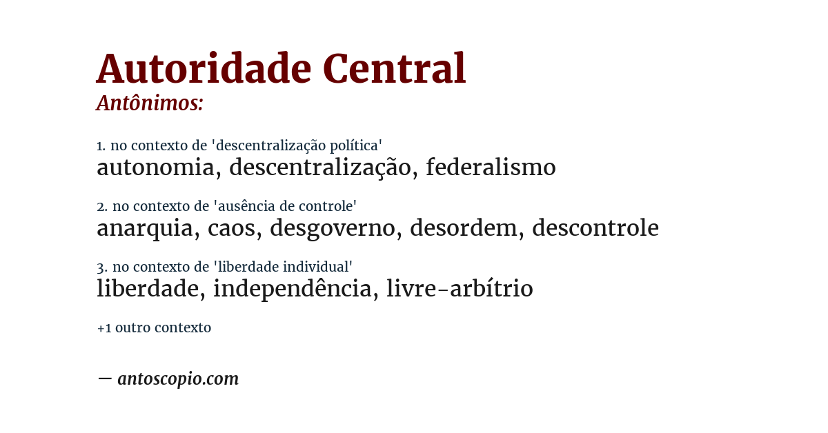 Antônimo de autoridade central