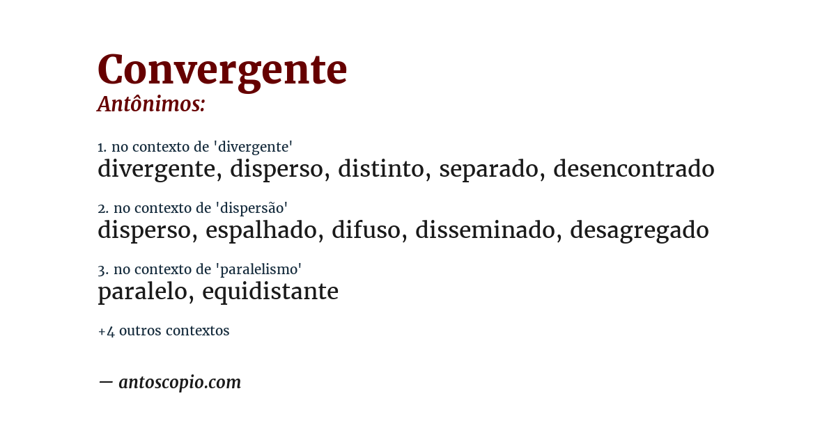 Antônimo de convergente
