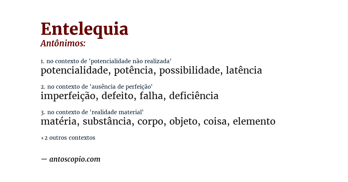 Antônimo de entelequia