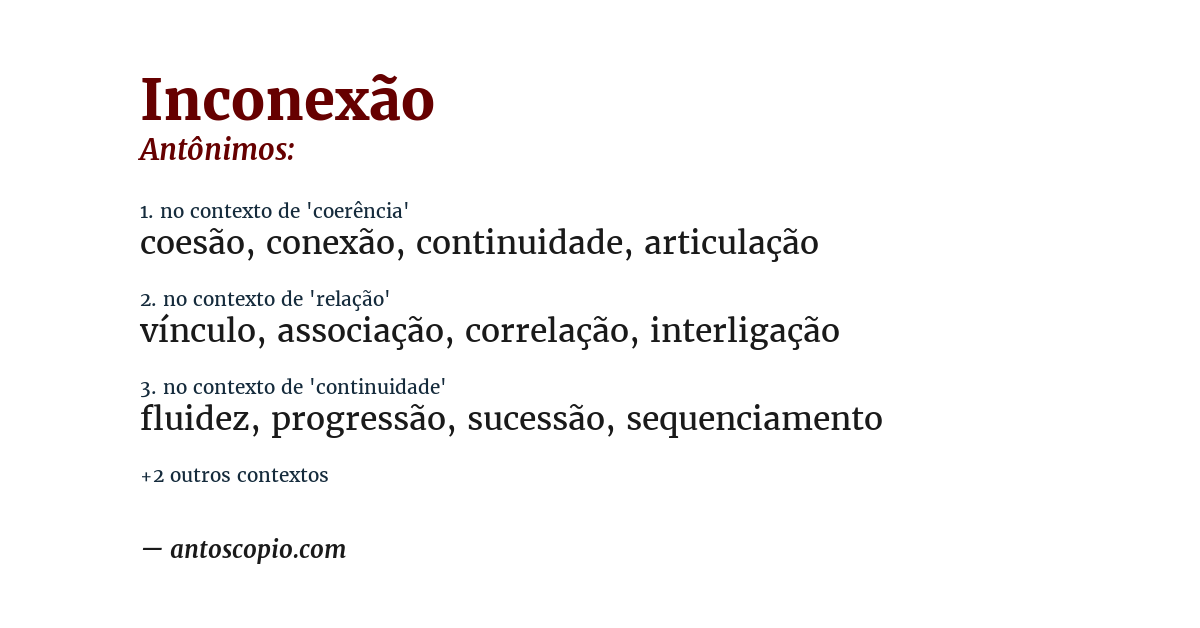 Antônimo de inconexão