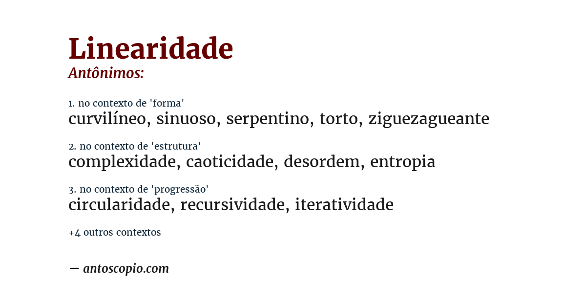 Antônimo de linearidade