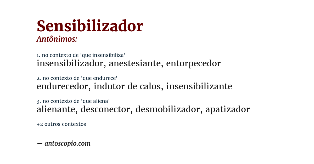 Antônimo de sensibilizador