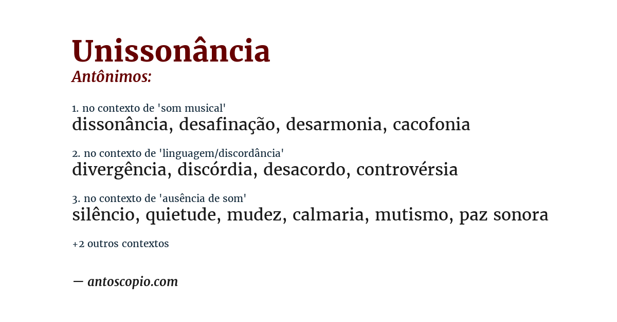 Antônimo de unissonância