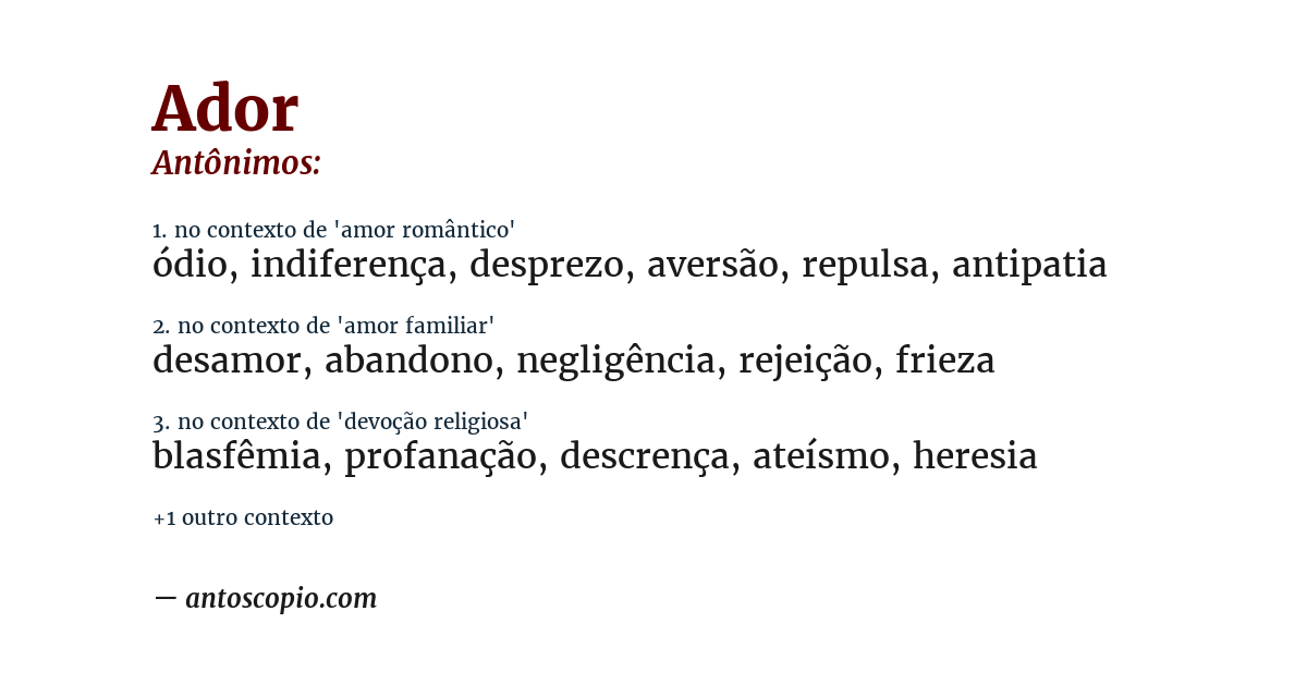 Antônimo de ador