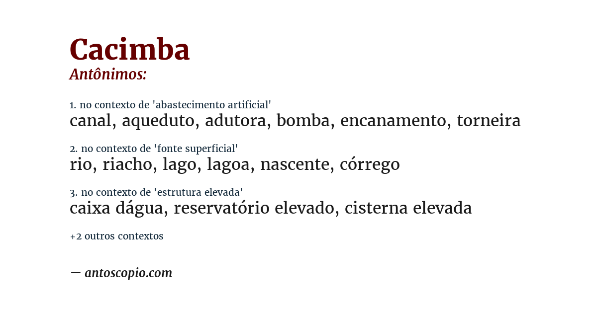 Antônimo de cacimba