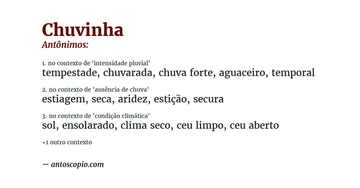 Antônimo de chuvinha