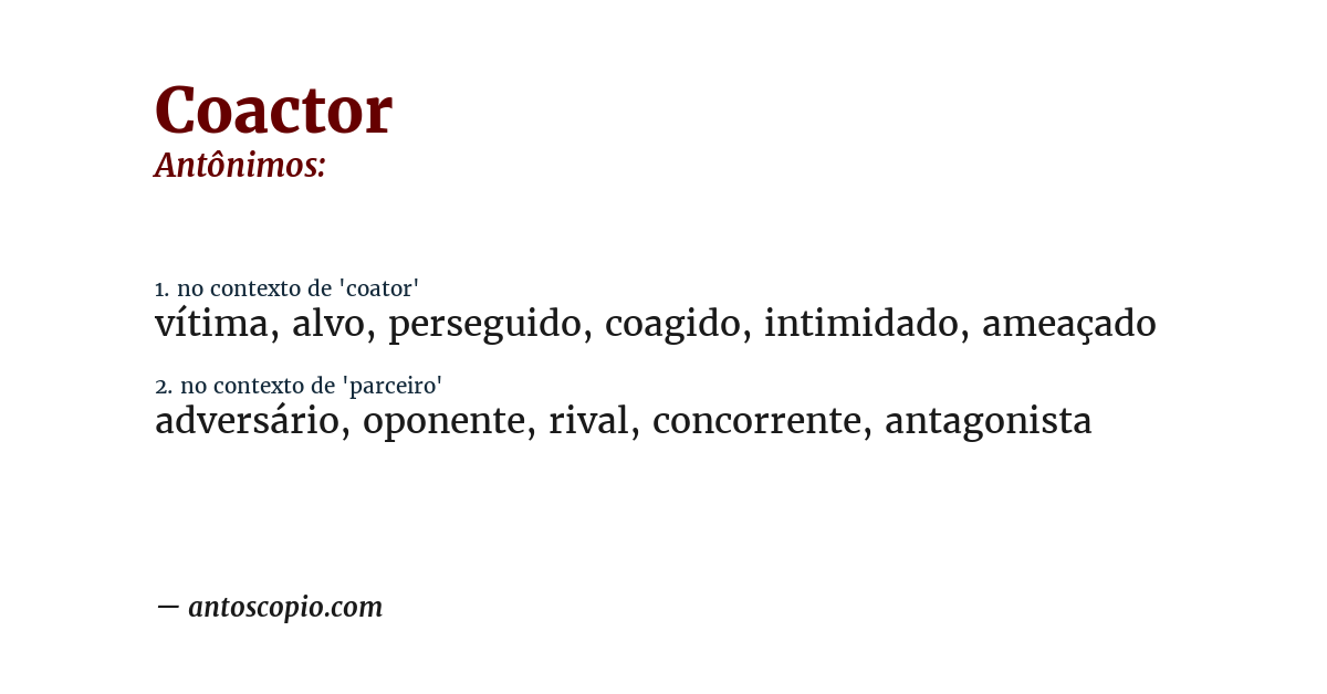 Antônimo de coactor