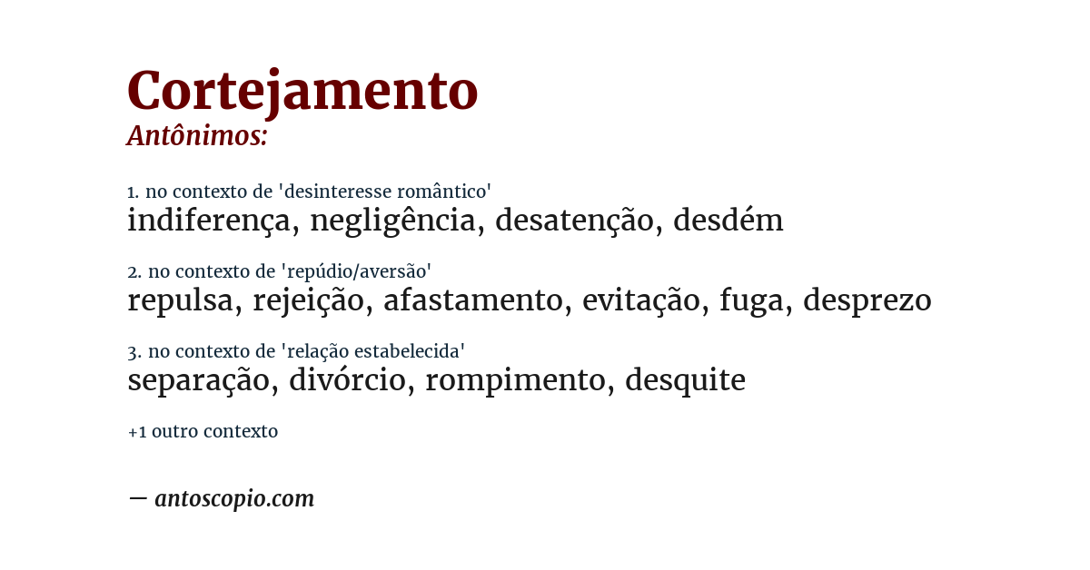 Antônimo de cortejamento