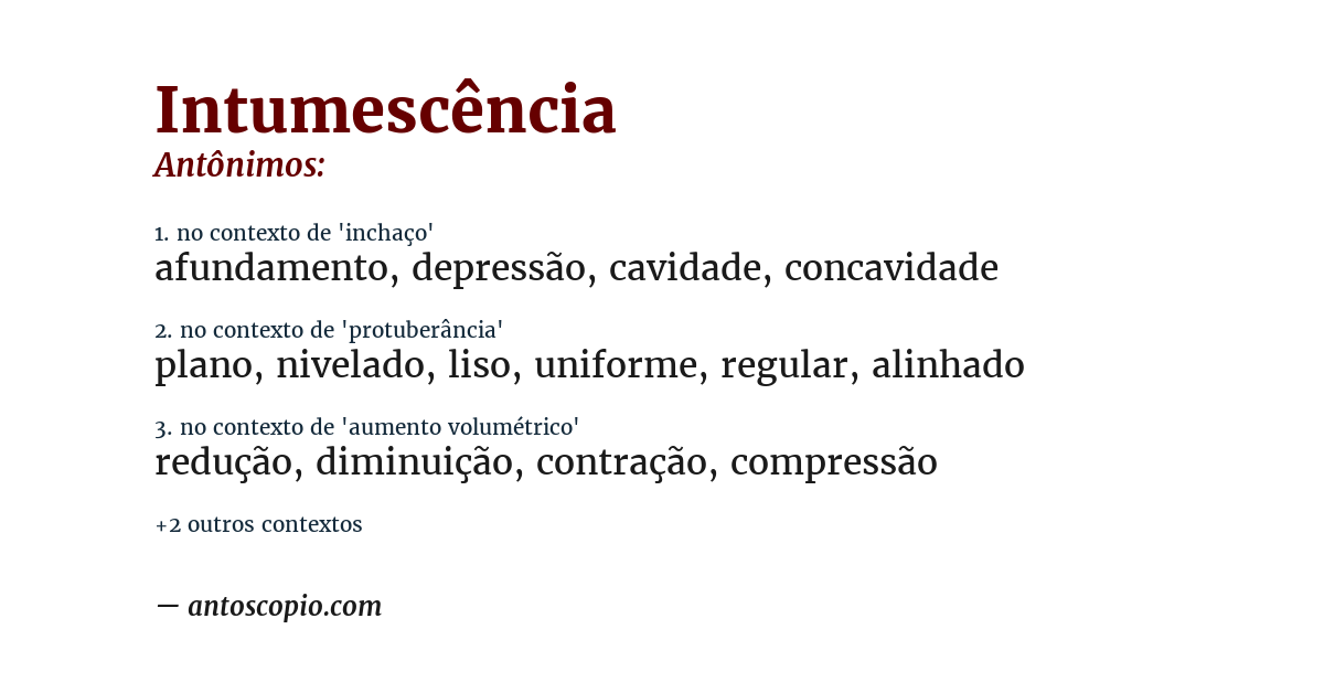 Antônimo de intumescência