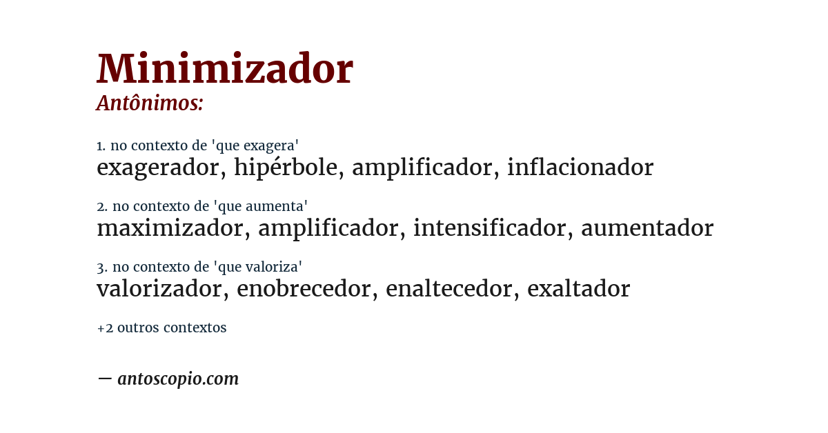 Antônimo de minimizador