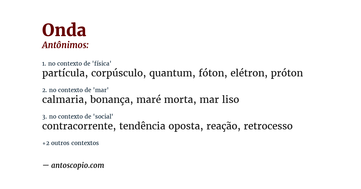 Antônimo de onda
