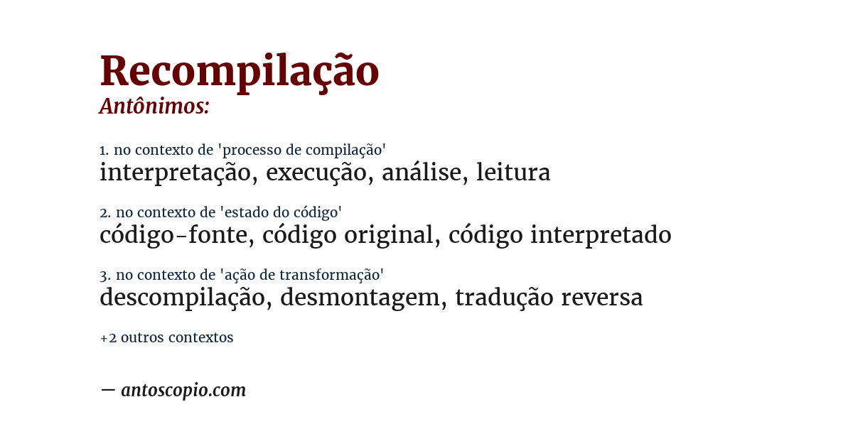 Antônimo de recompilação