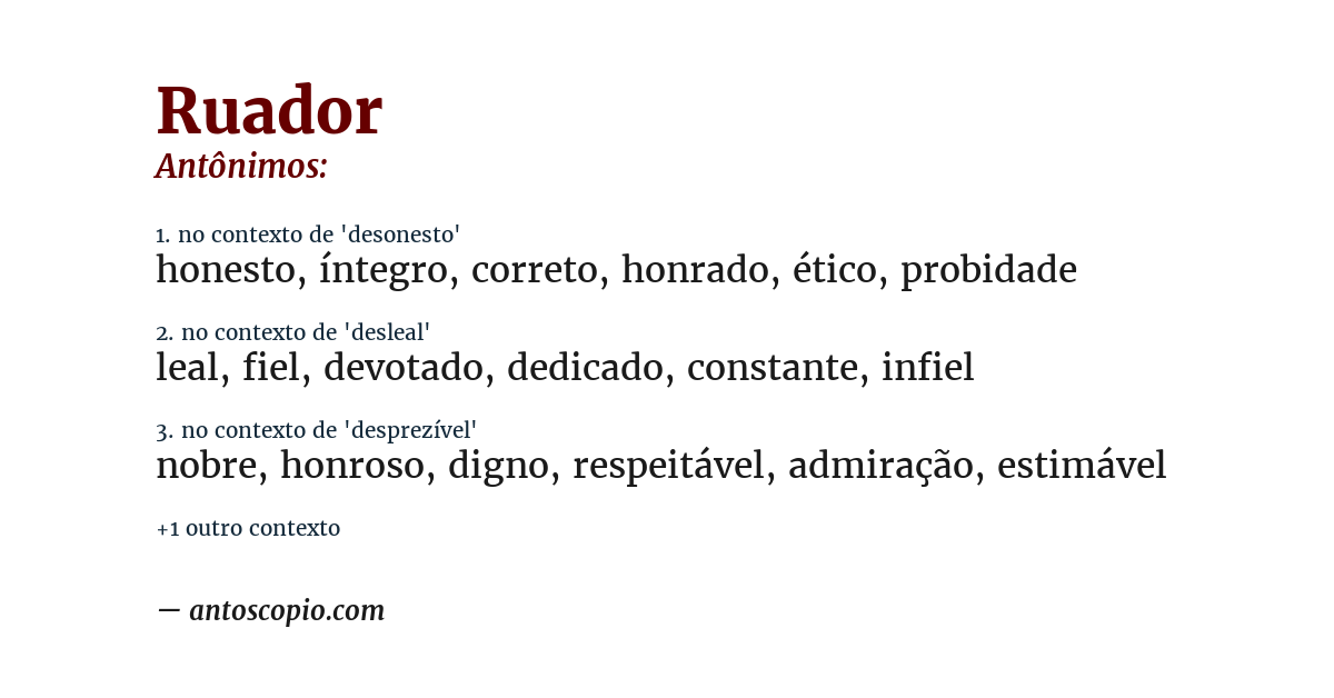 Antônimo de ruador