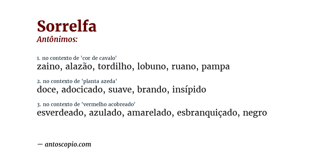 Antônimo de sorrelfa