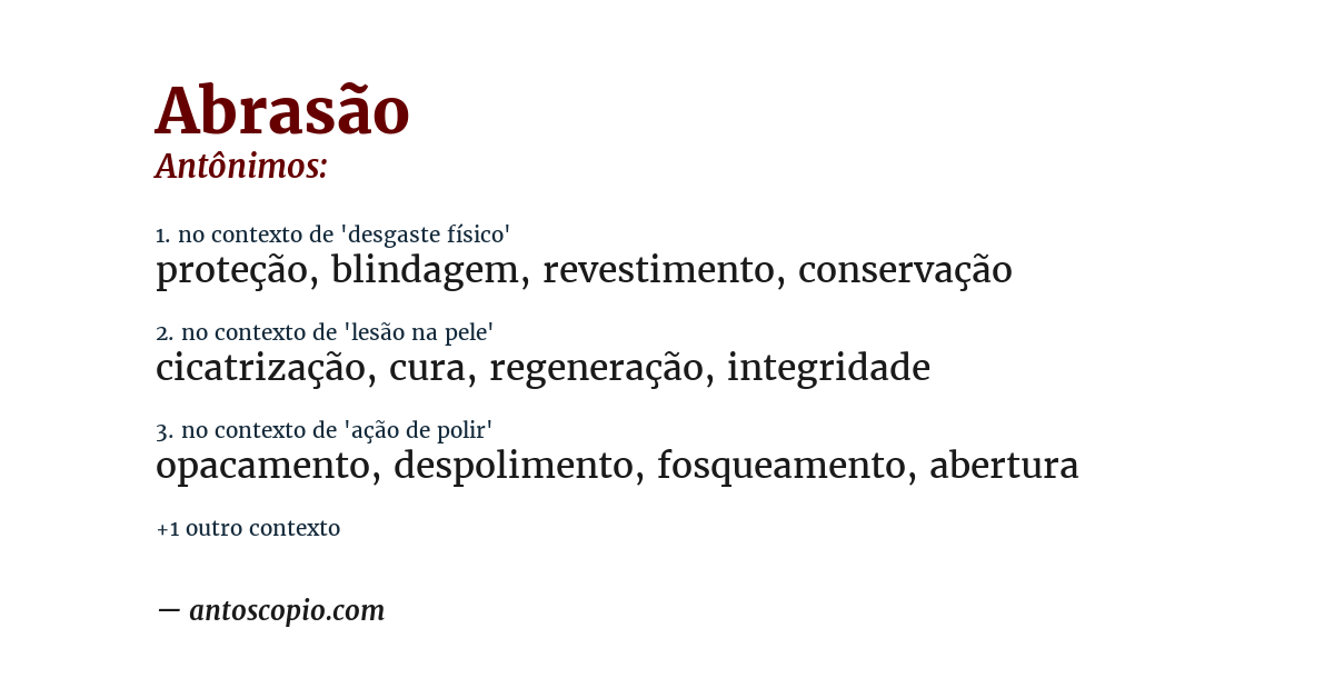 Antônimo de abrasão