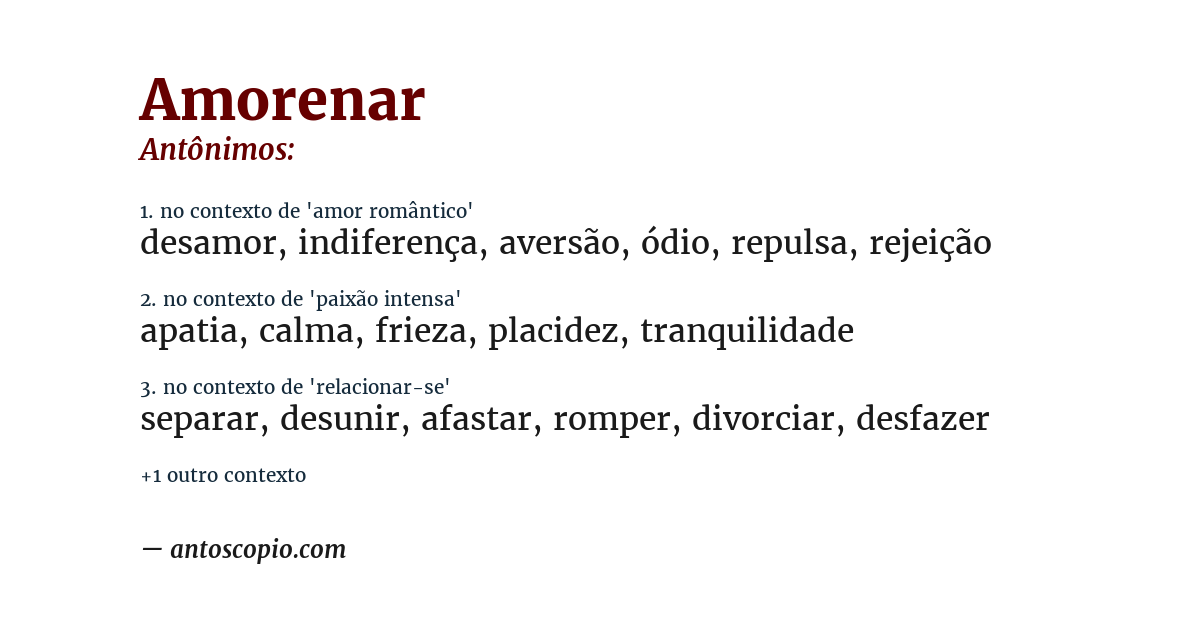 Antônimo de amorenar