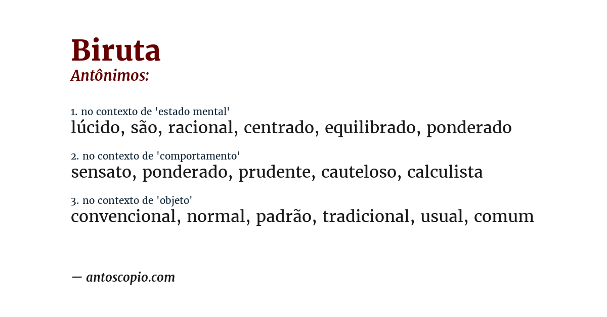 Antônimo de biruta