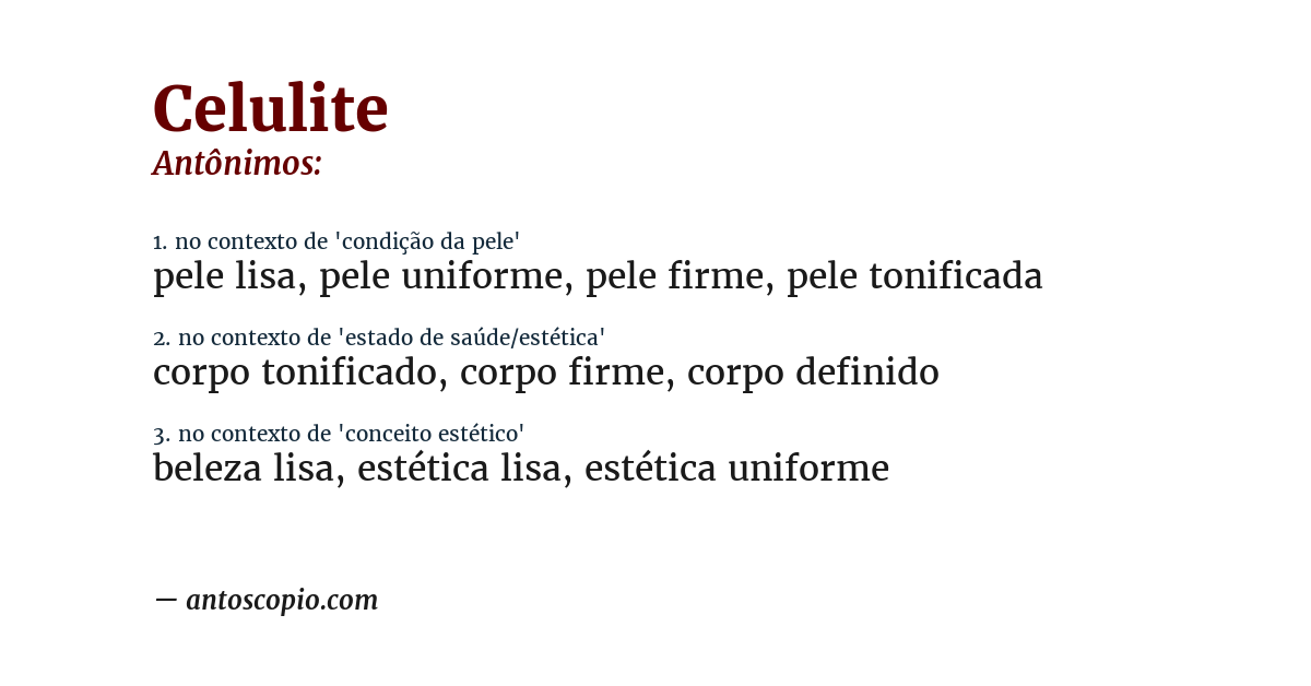 Antônimo de celulite