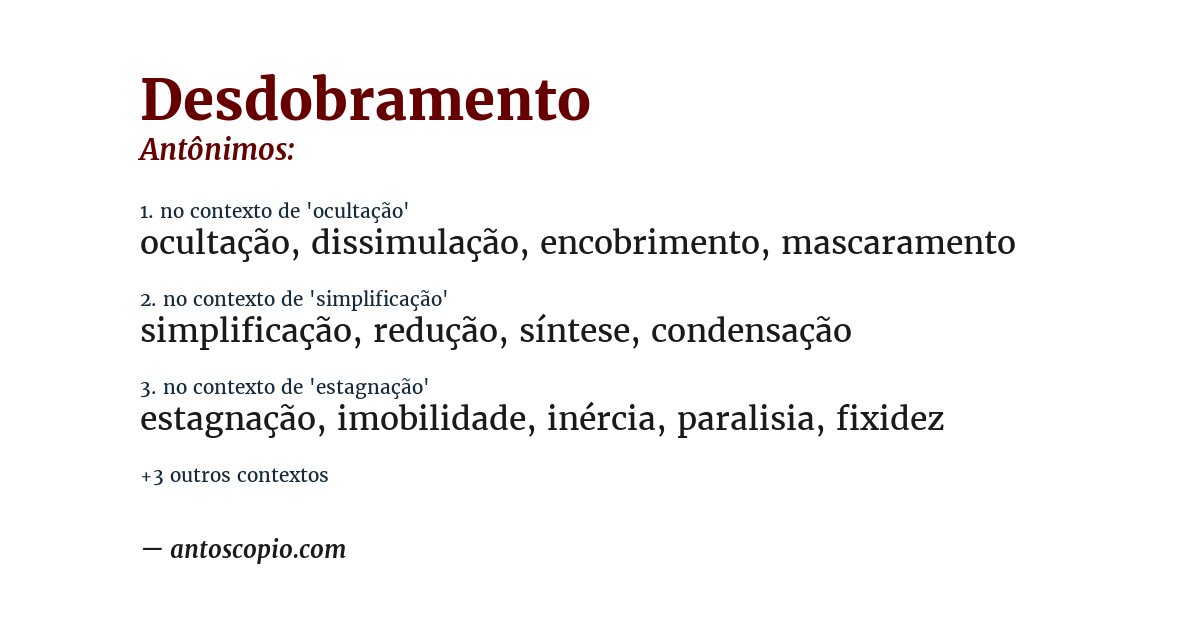 Antônimo de desdobramento
