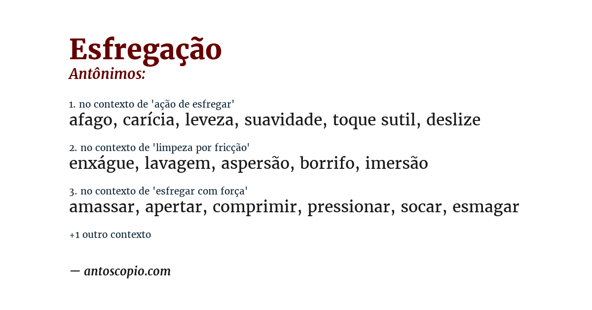 Antônimo de esfregação