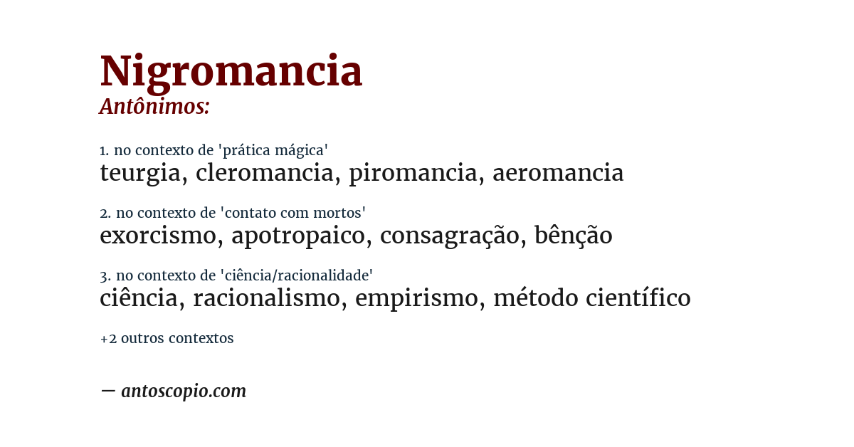 Antônimo de nigromancia