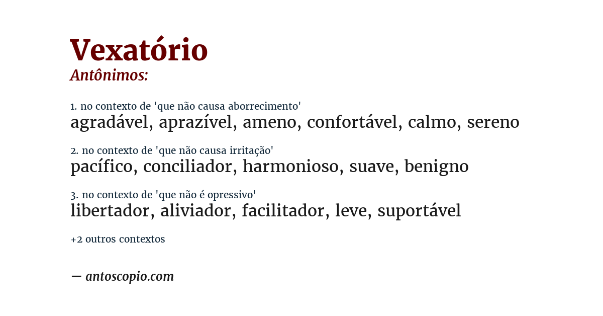 Antônimo de vexatório
