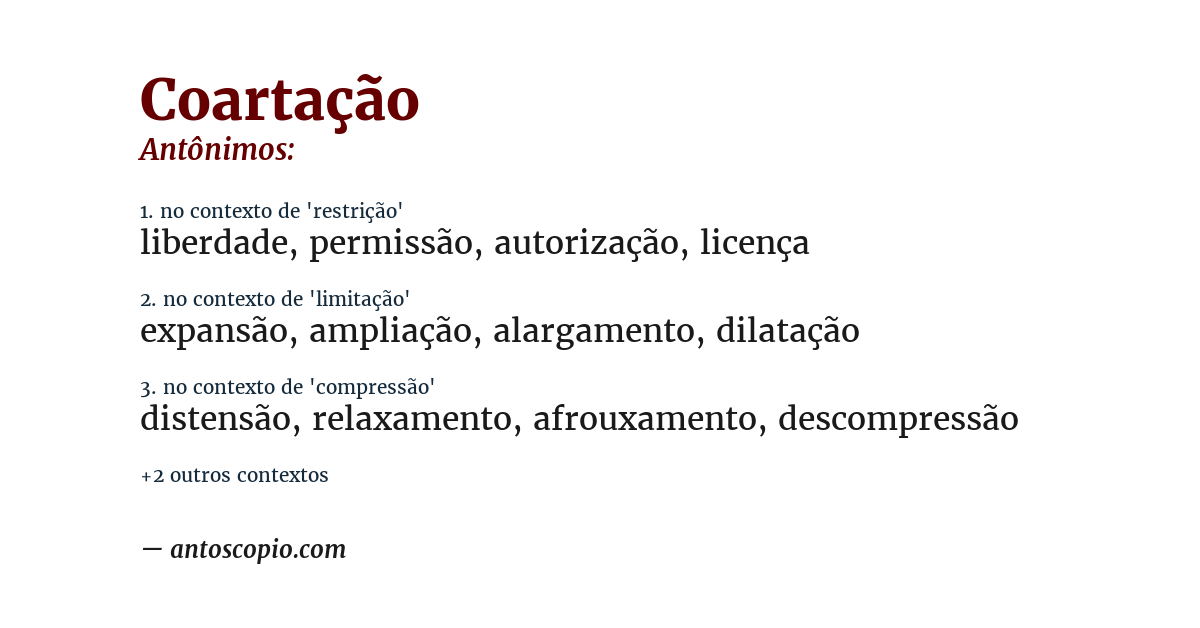 Antônimo de coartação