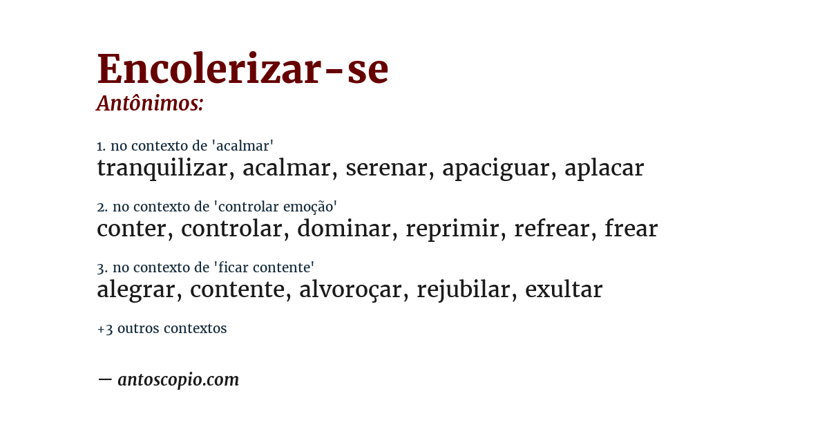 Antônimo de encolerizar-se