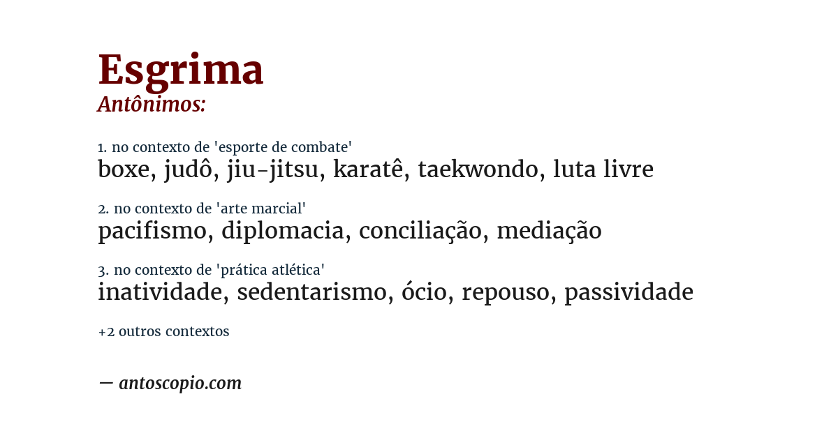 Antônimo de esgrima