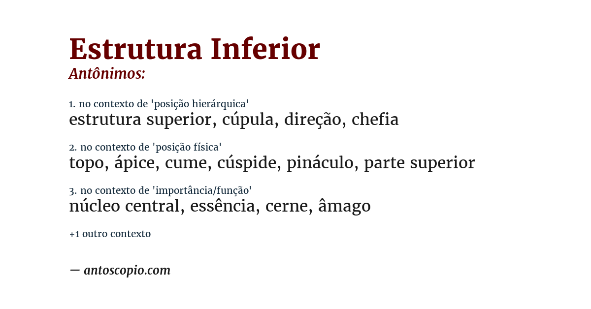 Antônimo de estrutura inferior