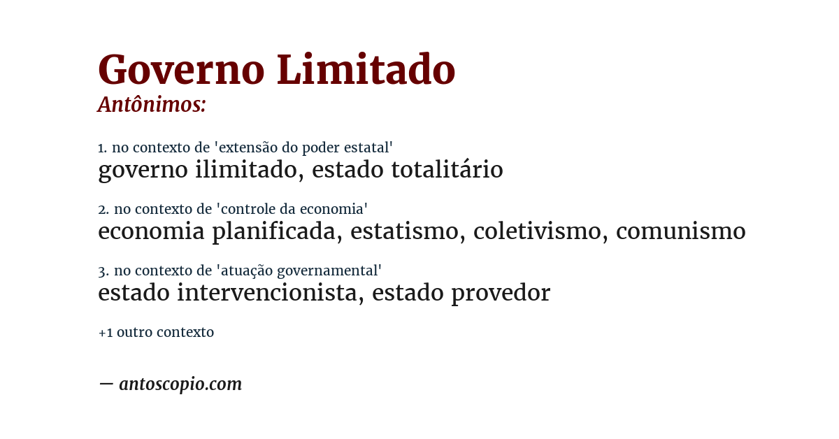 Antônimo de governo limitado