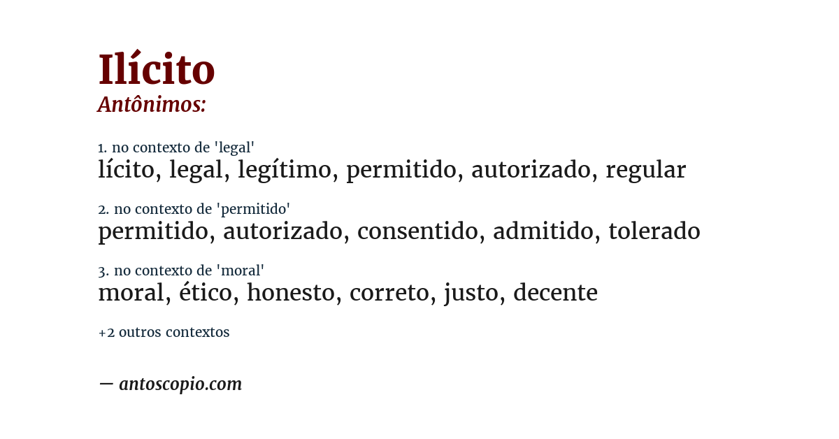 Antônimo de ilícito