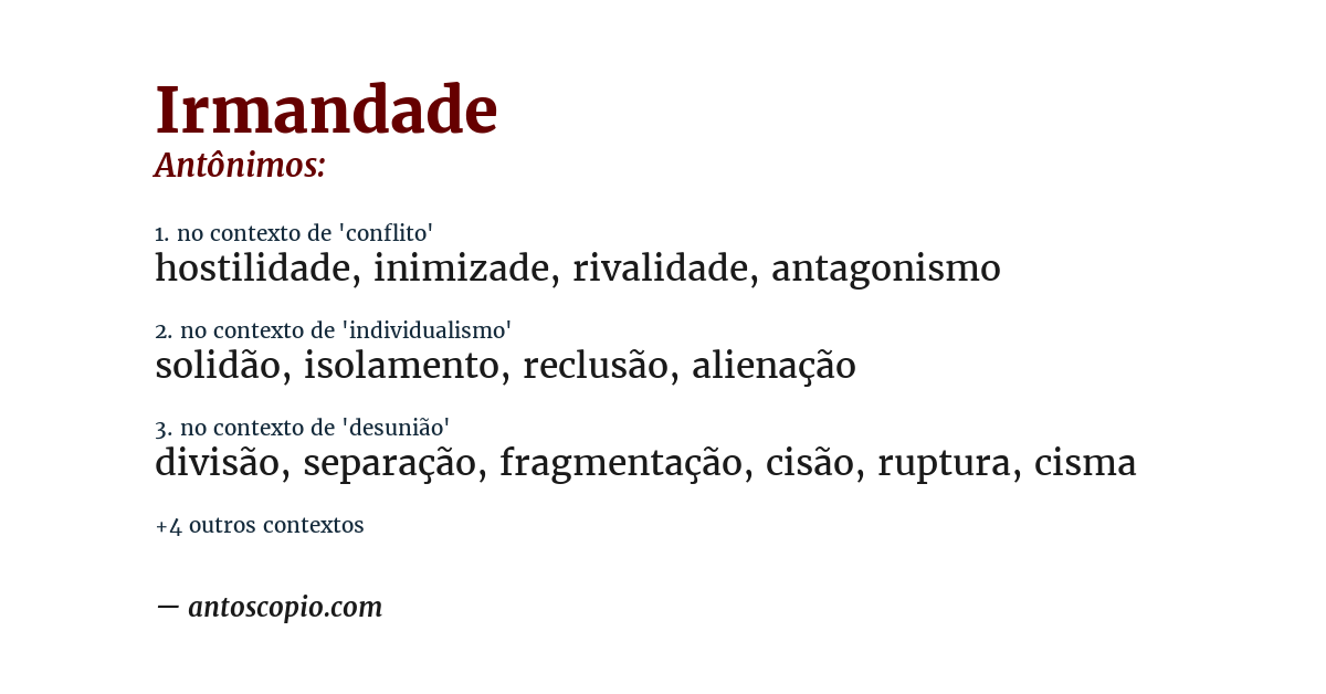Antônimo de irmandade