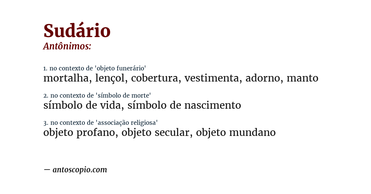 Antônimo de sudário