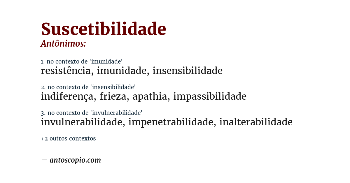 Antônimo de suscetibilidade