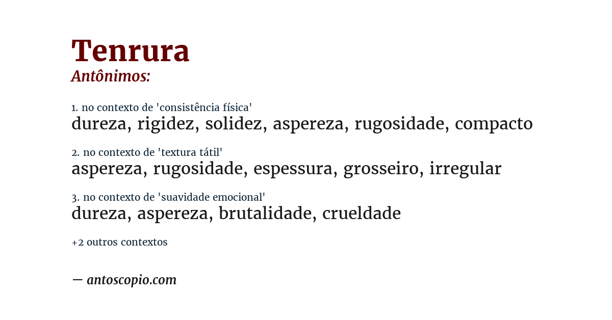 Antônimo de tenrura