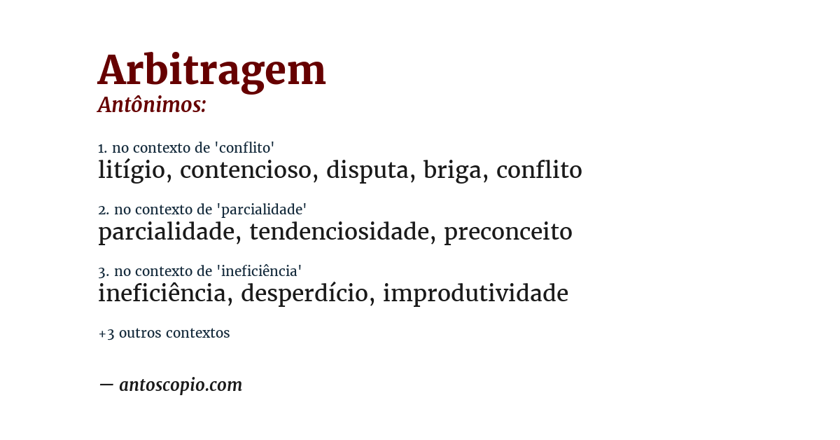Antônimo de arbitragem