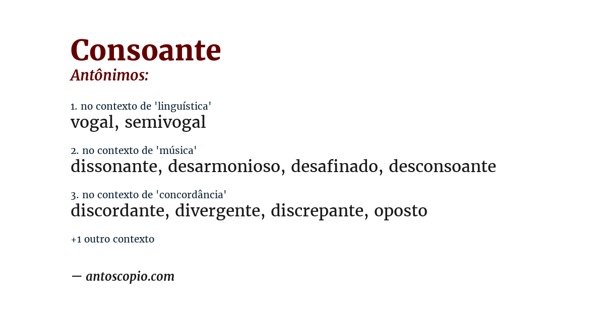 Antônimo de consoante