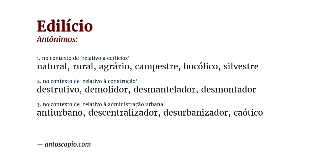 Antônimo de edilício