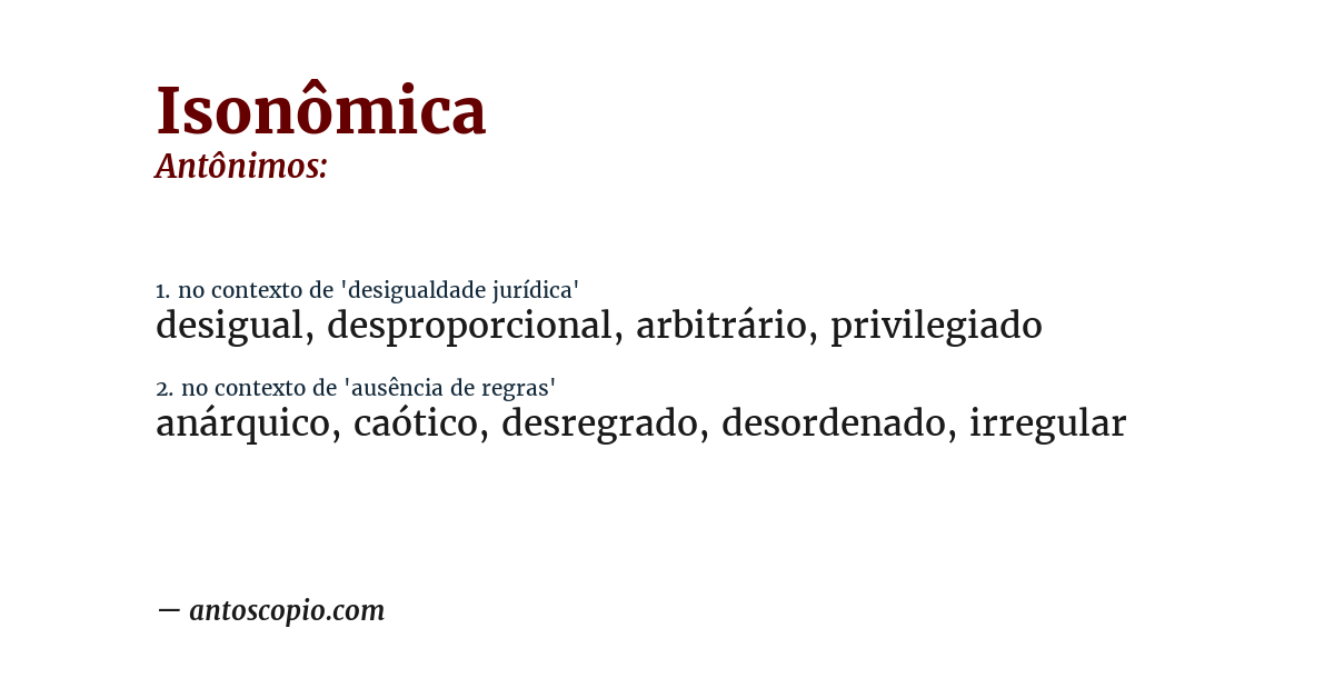 Antônimo de isonômica