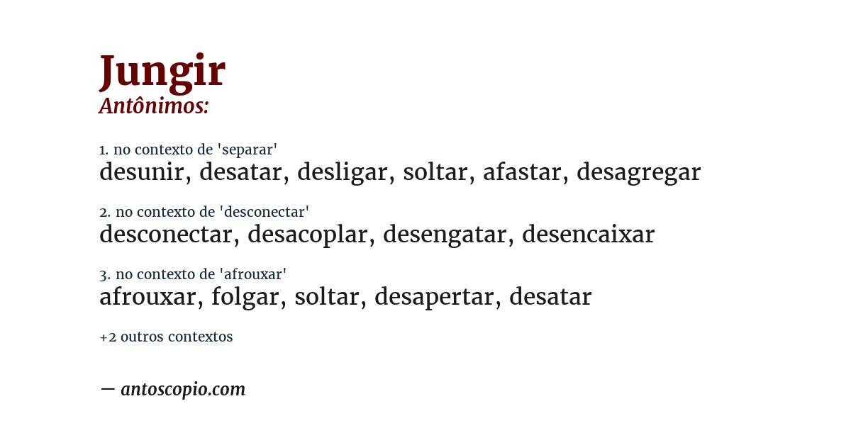 Antônimo de jungir