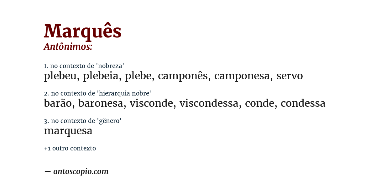 Antônimo de marquês