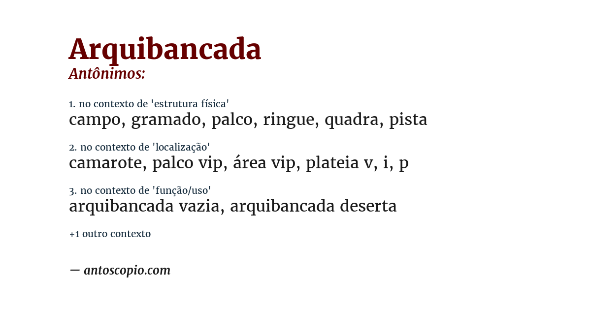 Antônimo de arquibancada