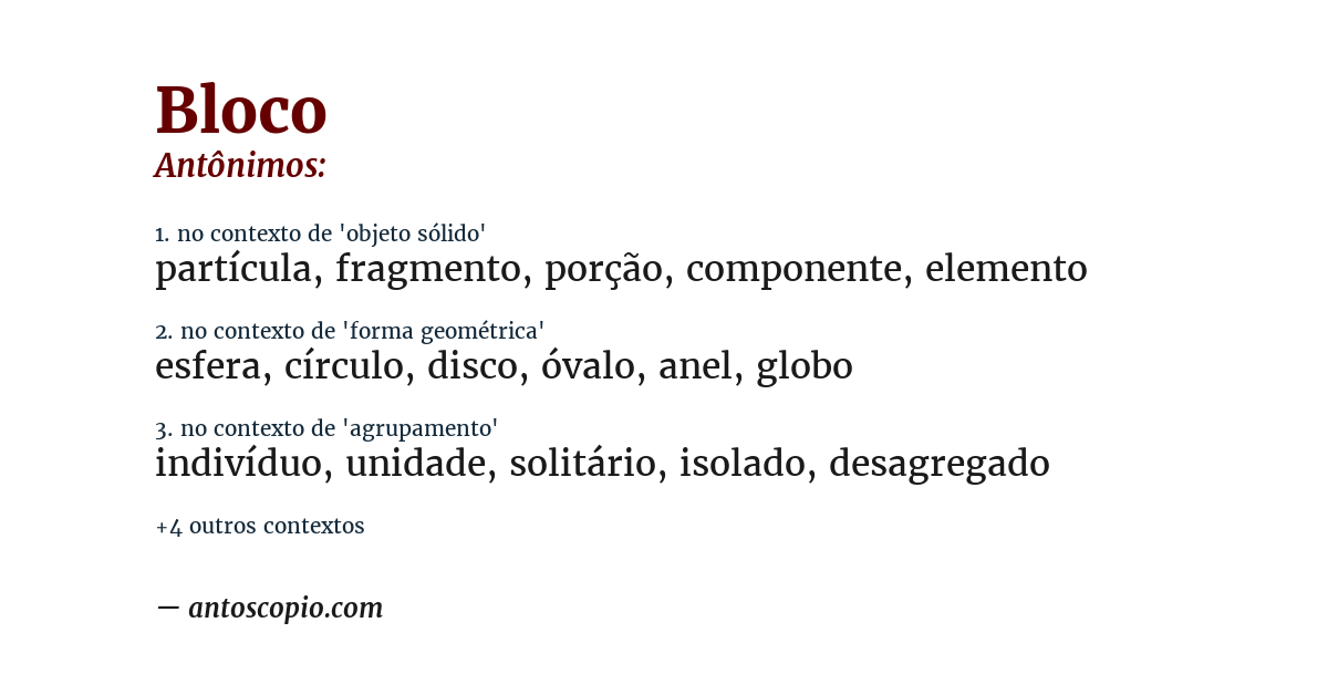 Antônimo de bloco