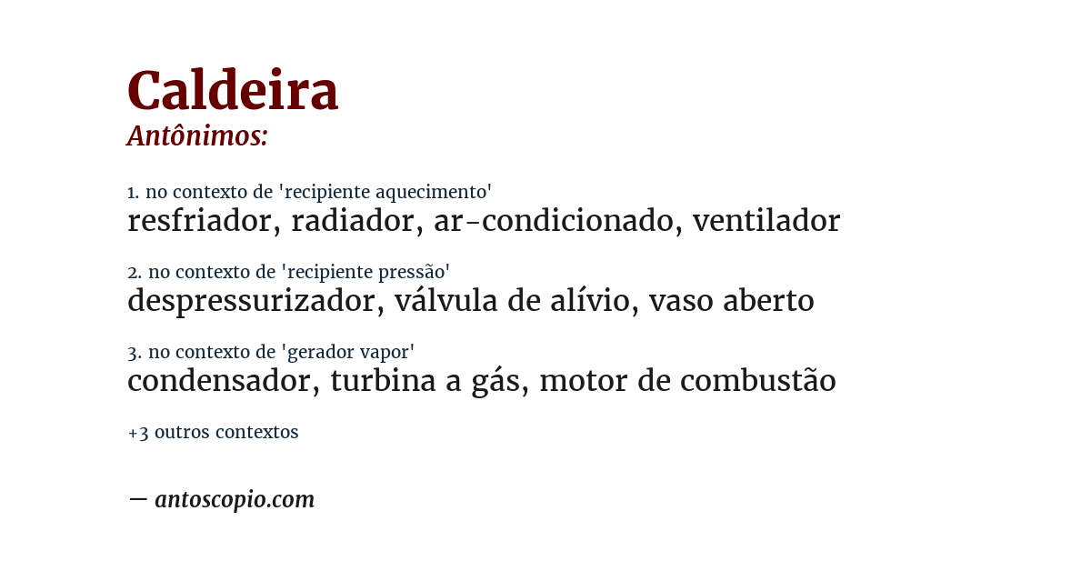 Antônimo de caldeira