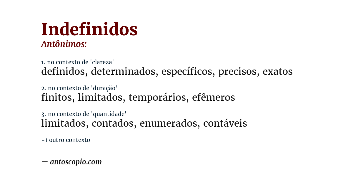 Antônimo de indefinidos