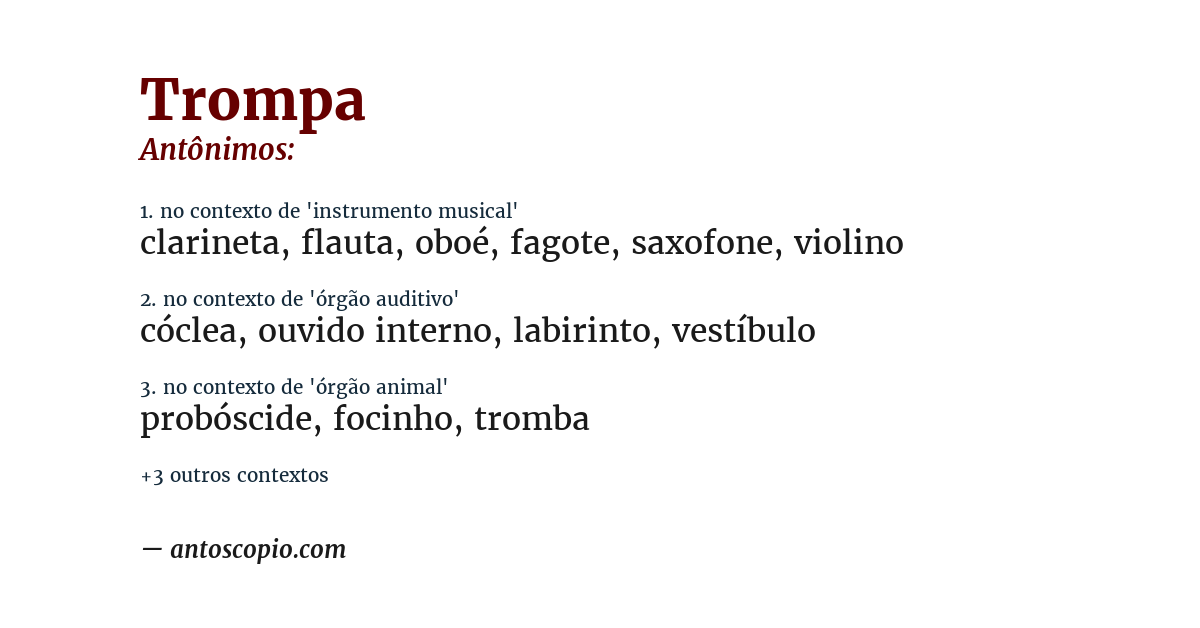 Antônimo de trompa