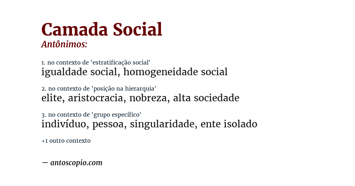 Antônimo de camada social