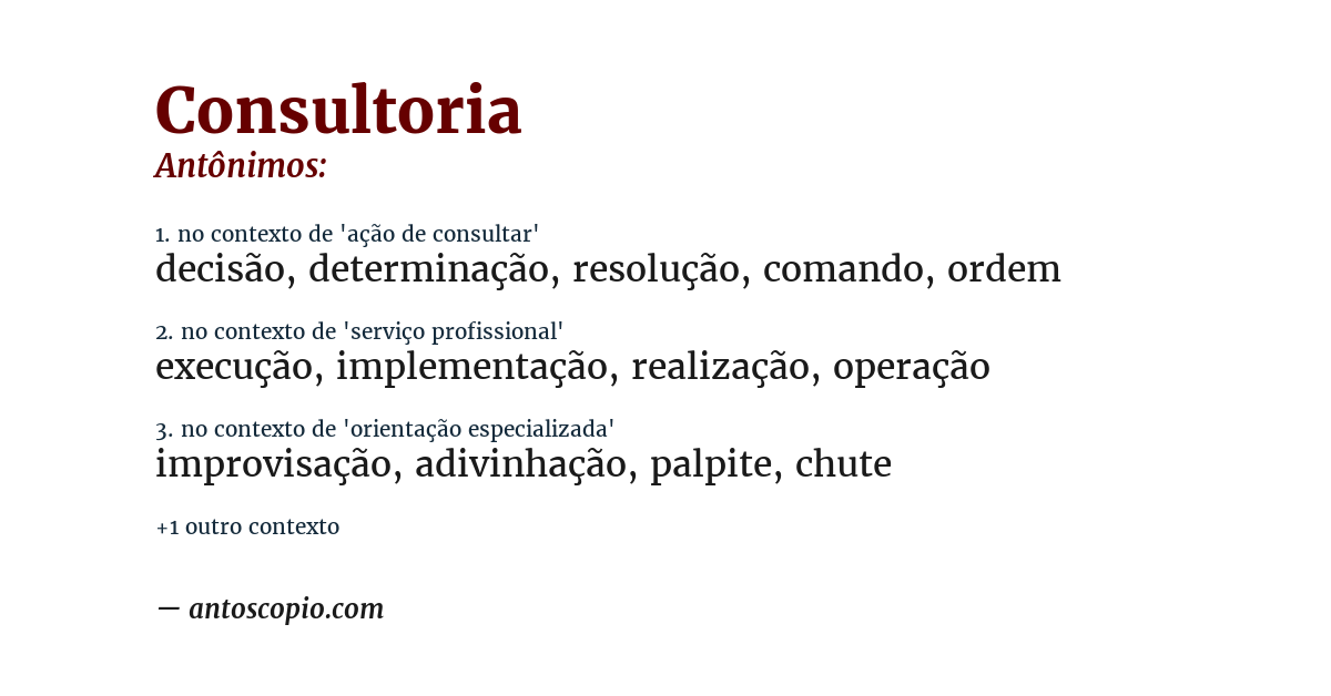 Antônimo de consultoria
