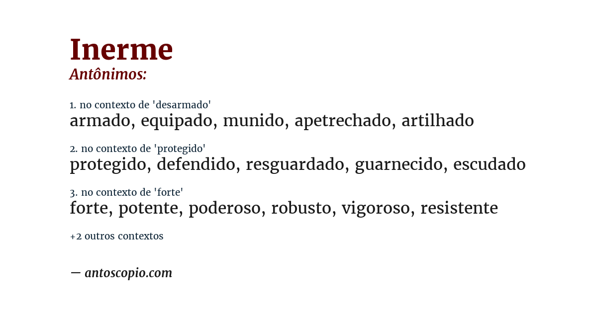 Antônimo de inerme